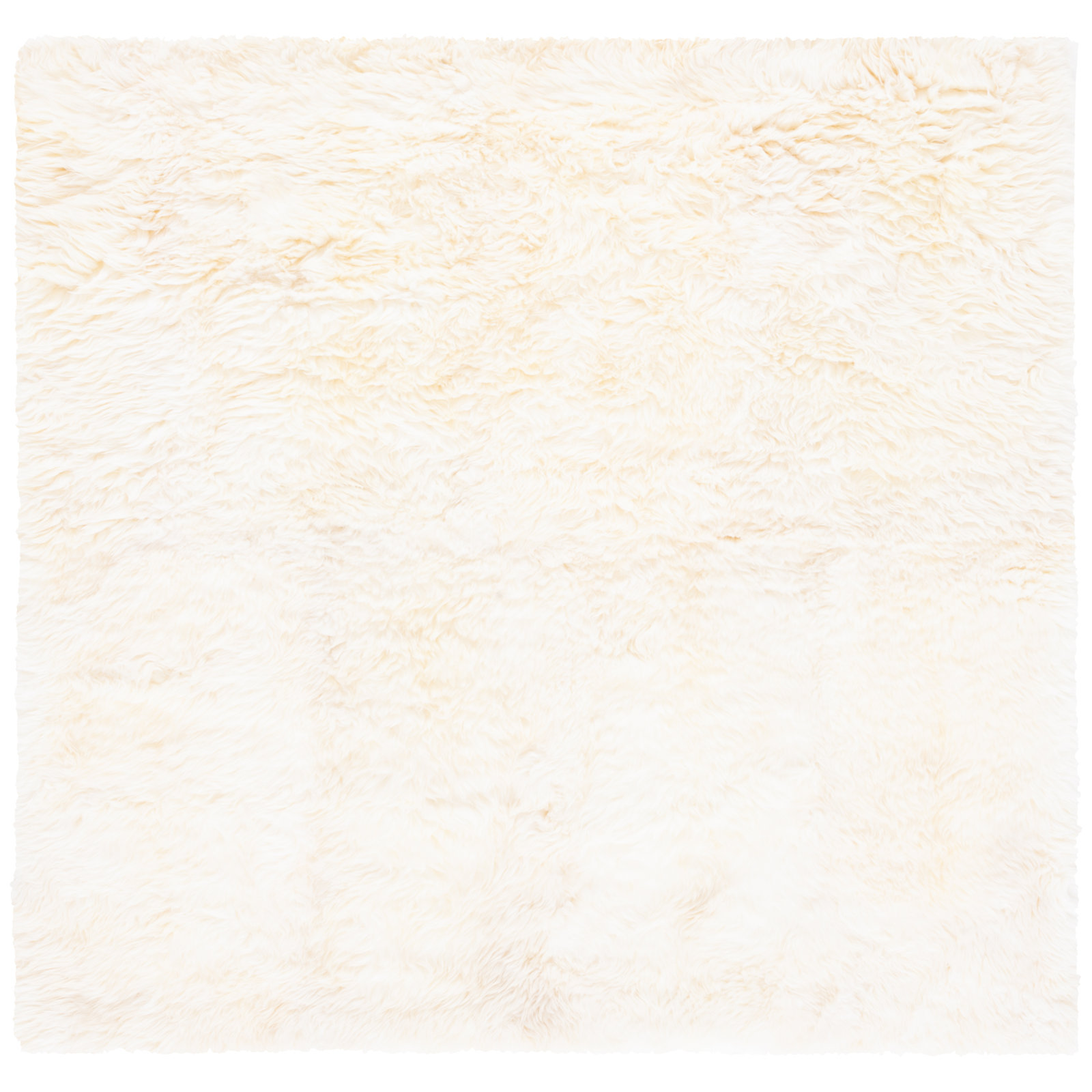 Mera Handmade Sheepskin White Area Rug, Square 6'