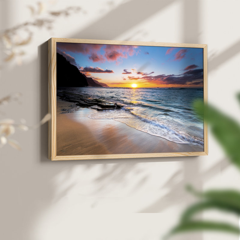 Plage de Kauai - reproduction encadrée - réversible, H 22 po x l 28 po, Naturel
