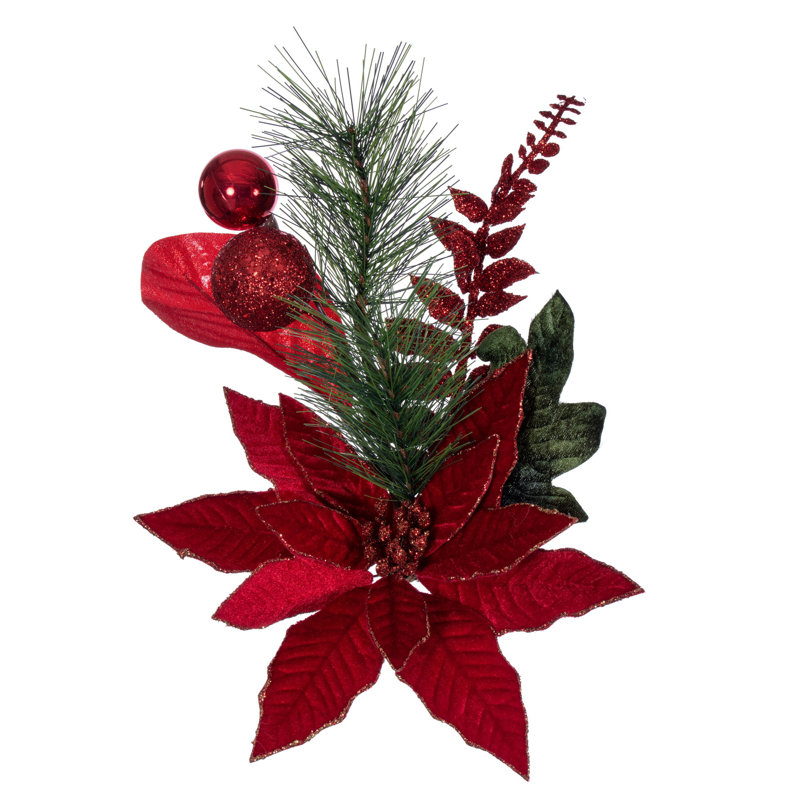 Guirlande 6 'Merry Poinsettia, Ball, and Fern