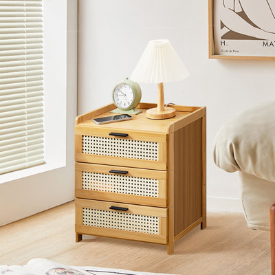 42cm W Solid Wood Bedside Table