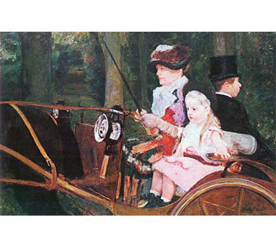 « in the wagon » par mary cassatt, reproduction d’art