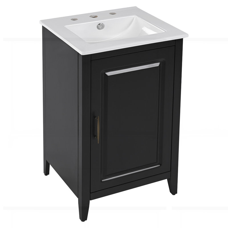 Meuble-lavabo 20,3 po avec lavabo, Noir