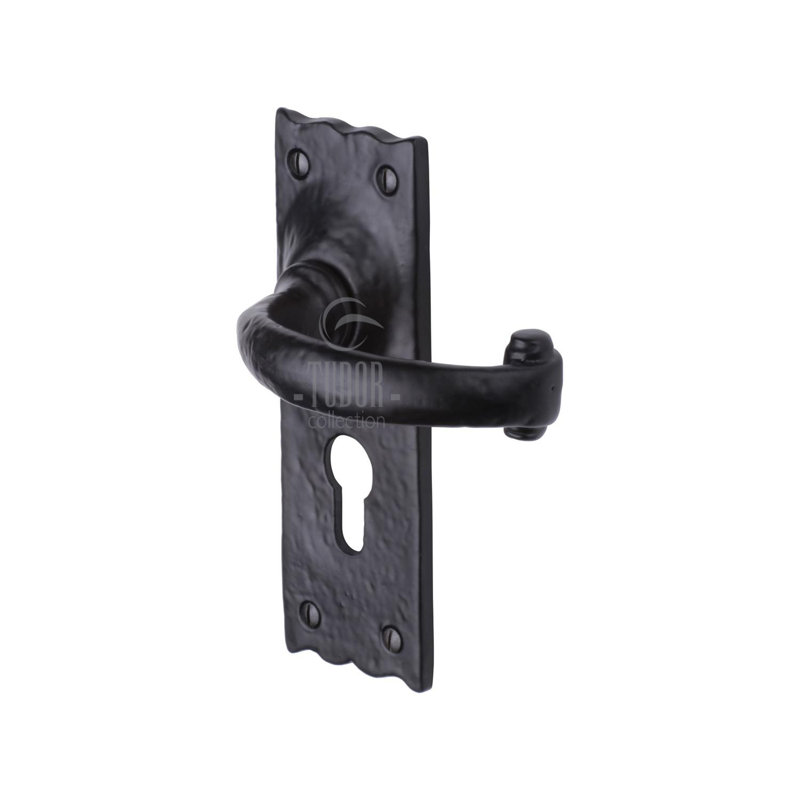 Heritage Brass The Tudor Door Handle for Euro Profile Plate Colonial Design
