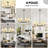 8-Light Modern Dimmable Chandelier With Fabric Shades-1139210076