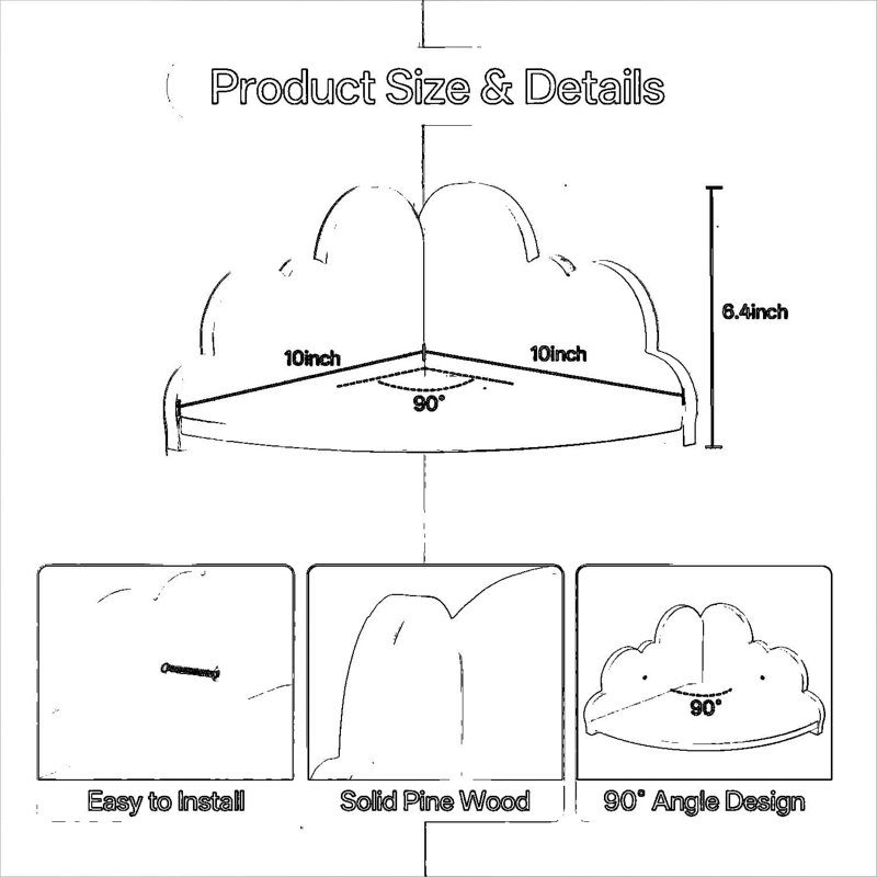 Ensemble de 3 tablettes flottantes Cloud Cloud