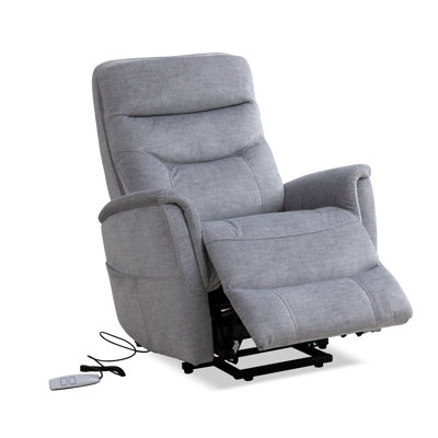 33" Upholstered Power Lift Assist Recliner with Articulating Headrest with Flared Arms by Latitude Run