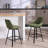 Absalom Swivel Upholstered 25.6'' Linen Counter Stool with Metal Frame-484732096