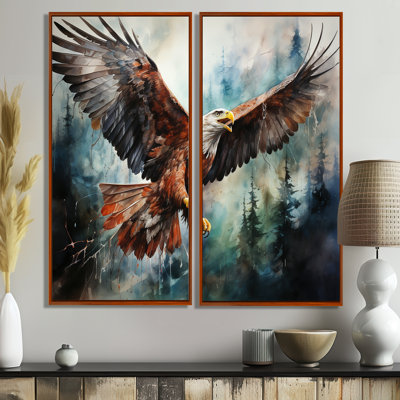 Native Art Spirit Of Eagle - Brown Wall Art