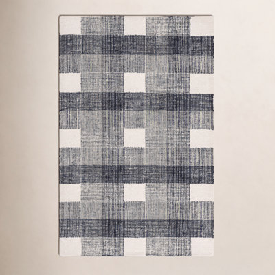 Hand-Tufted Wool Plaid Rug