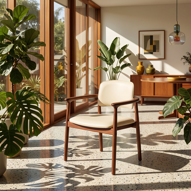 Chaise de salle à manger rembourrée en bois d'hévéa l 25,25 po x P 23,25 po x H 31,5 po Christopher Knight Home®