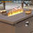 43" W x 28" D x 26" H Propane Fire Pit Table Outdoor Fireplace, no Guard, Brown-14634067