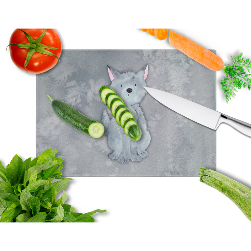 Caroline's Treasures Tempered Glass Wolf Watercolor Cutting Board