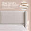 Structure de lit rembourrée avec tête de lit et ports USB, conception en nuage, aucun sommier nécessaire, blanc crème-396298051-424805972