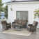 Carolina 5-Person Square Outdoor Conversation Set With 3-Seat Sofa And Coffee Table