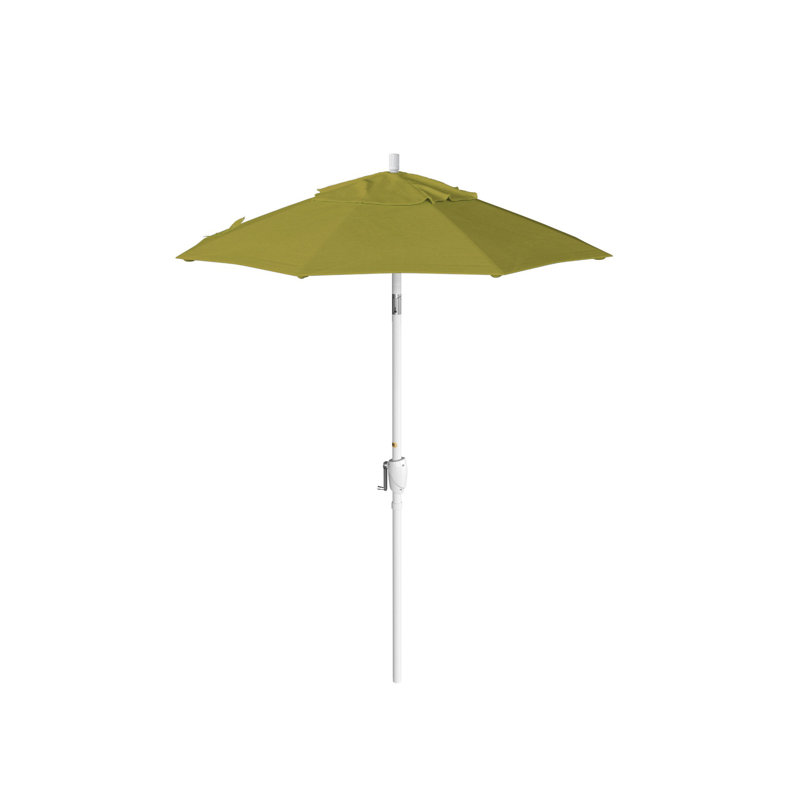 Parasol de marché 6 pi Jelinek, Matted White, Toile Sunbrella® noir