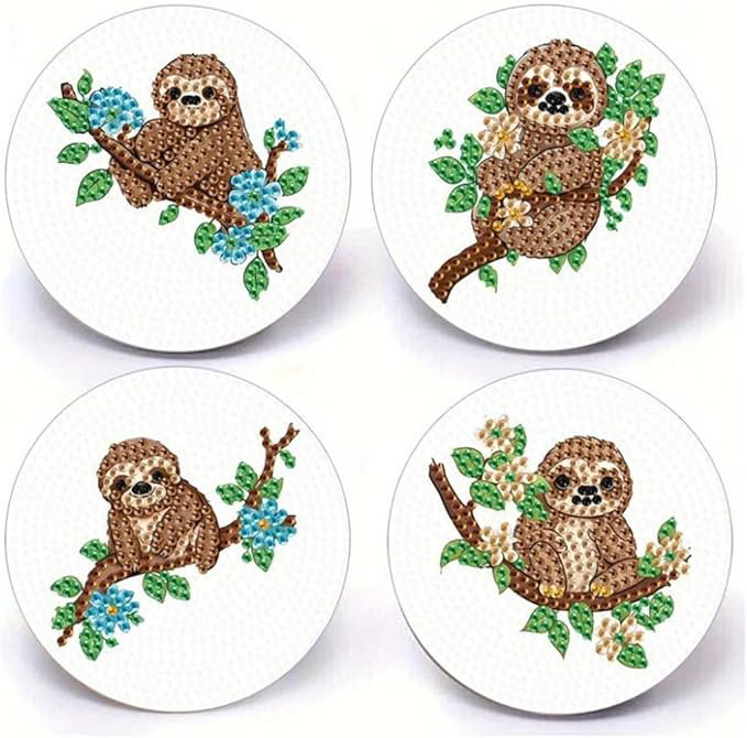 Wood Round 4 Piece Coaster Set