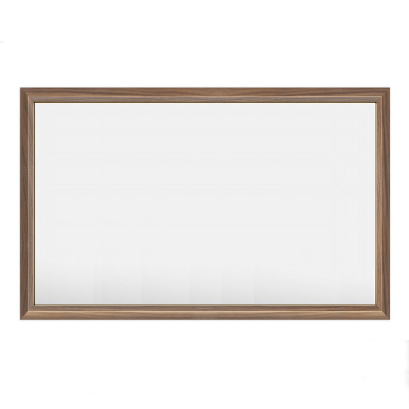Amara Tempered Glass Mounted Wall Mirror, 72" x 36", Dark Brown Wood