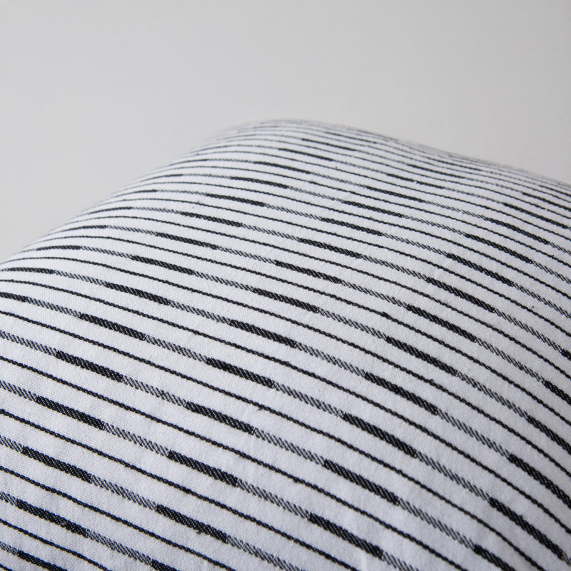 Cotton/Poly Blend Throw Pilow, Black/White, Polyester