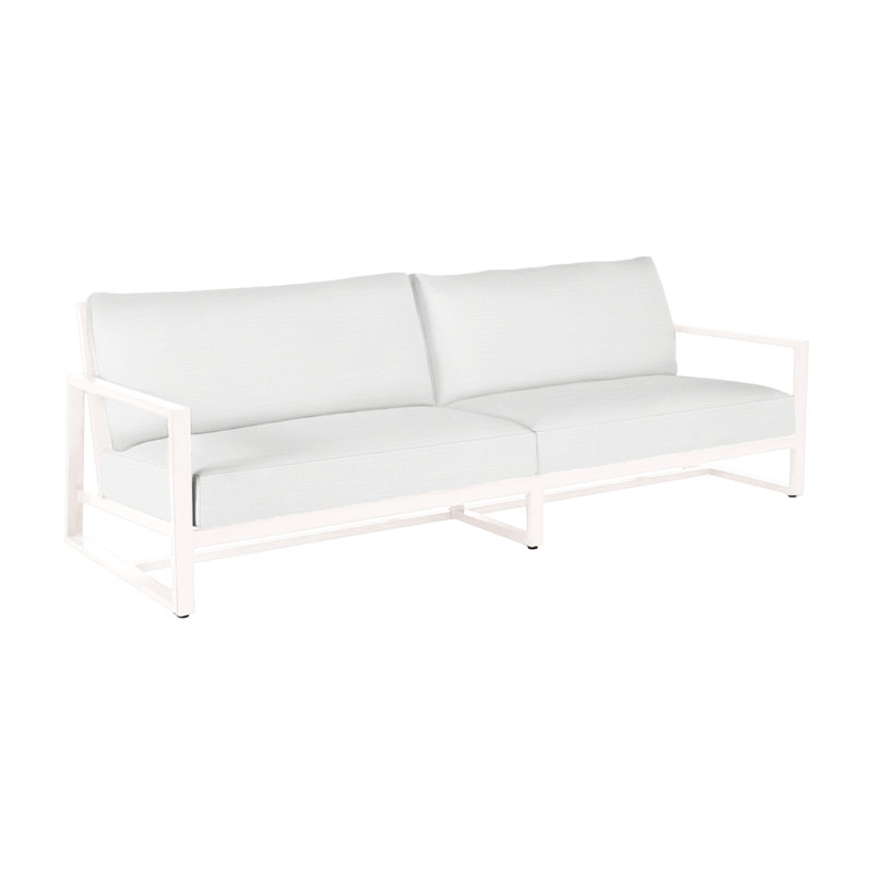 Avondale Aluminum Sofa - Chalk, No Welt, Indigo Velvet, Chalk