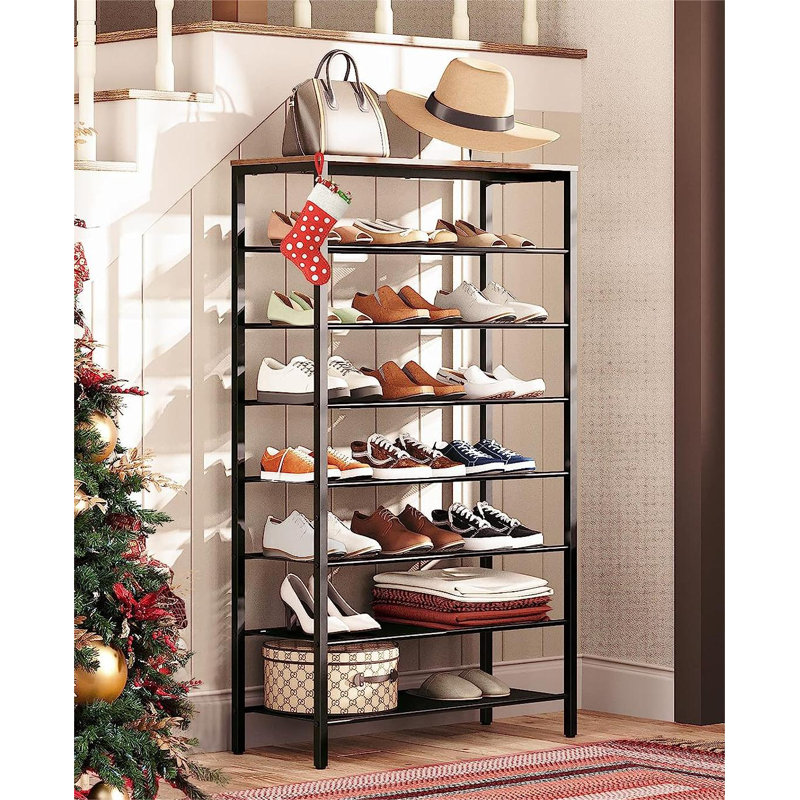 8 Tier 32 Pair Shoe Storage Rack Large Capacity Shoe Shelf