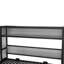 Lit simple en métal gris avec tablettes, conception peu encombrante, quincaillerie, idéal pour les petits espaces pliables et réduisant le bruit, chambres d'amis-1019896309