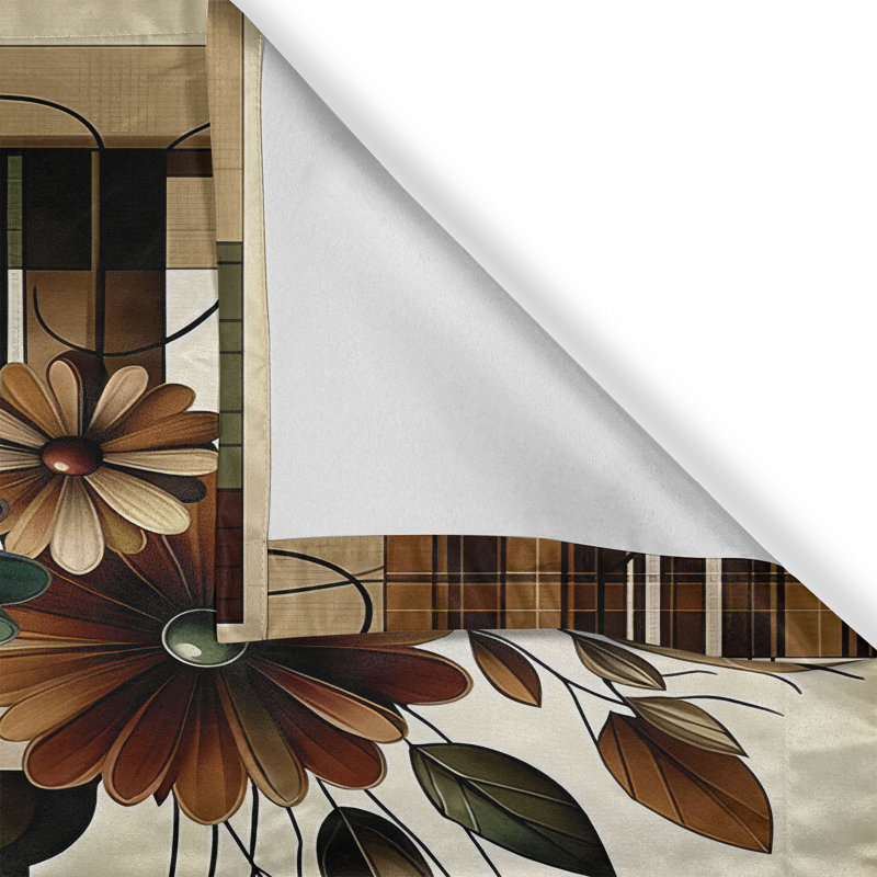 Floral Tailored Kitchen Curtain, 55" W x 24" L