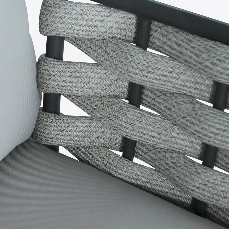 Causeuse et table en acier, gris