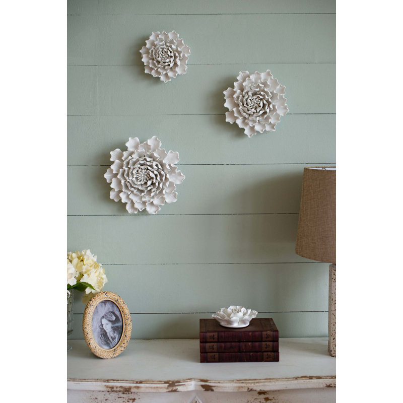 Décoration murale fleur faite à la main D9.3X3 ", H 9,3 po x l 9,3 po x P 3 po