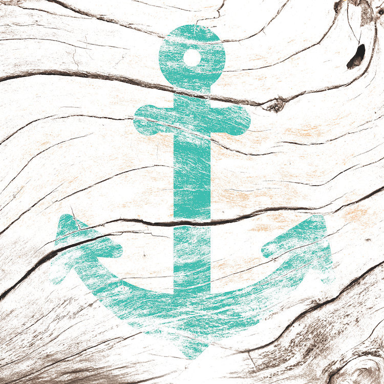 « anchor down », impression sur toile, H 18 po x l 18 po x P 1,5 po