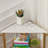 Leilla White Gold 2 Doors Corner Accent Cabinet Triangular 3-tier Storage Cabinet-1106454450