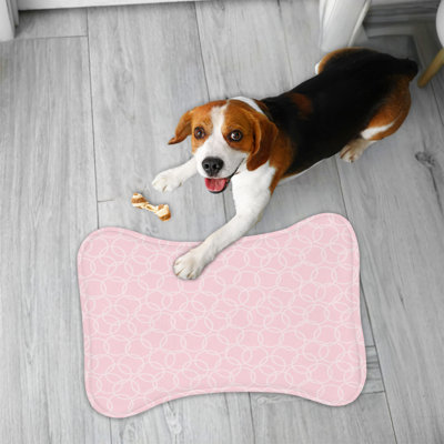 Pink Glitter Green - 1 Piece Bone Shape Feeding Mat