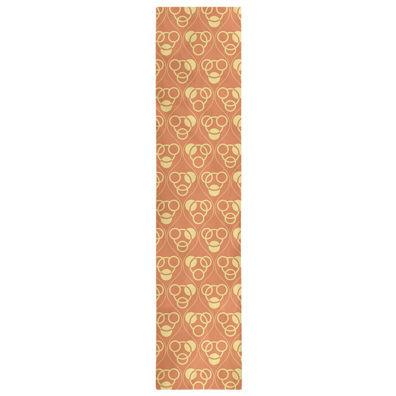 Classic Circles and Waves Table Runner, 16" x 90", Dark Orange/Yellow