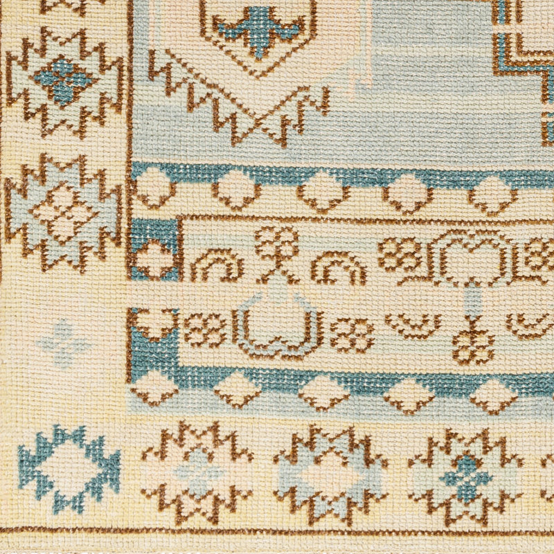 Tapis oriental bleu pâle / brun noué à la main Oriental, Tapis de couloir 2 pi 6 po x 8 pi