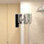 Porte de douche coulissante simple de 48 po de largeur x 72 po de hauteur, verre fixe de 5 mm et verre coulissant de 6 mm sans cadre, verre trempé transparent, poignée en acier inoxydable, chrome