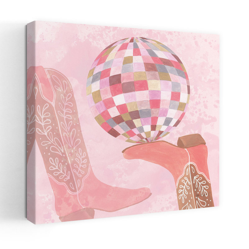 Disco Cowgirl Iv, art contemporain, H 18 po x l 18 po