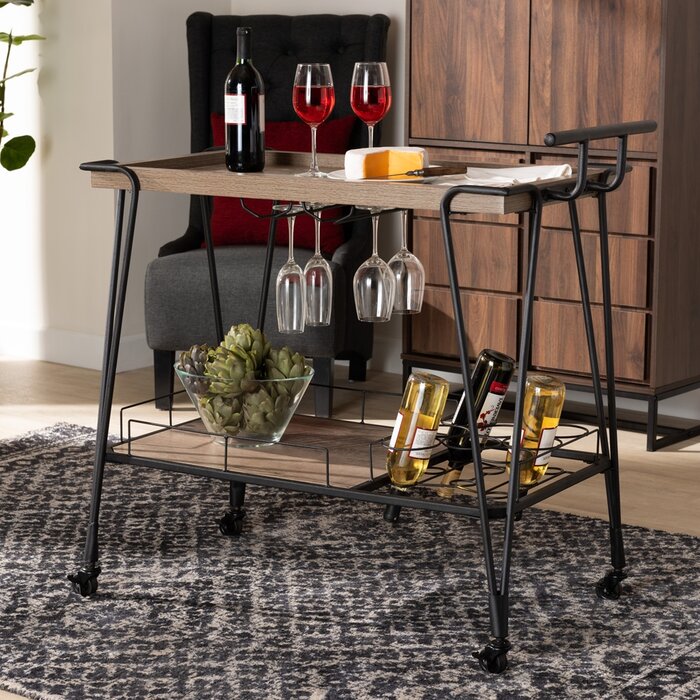 17 Stories Metal Bar Cart | Wayfair