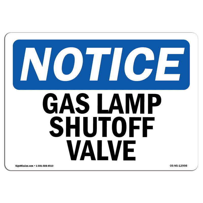 Soupape d'arrêt de lampe à gaz, H 18 po x l 24 po