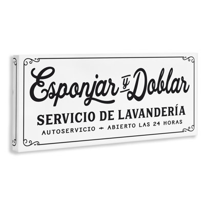 "Servicio De Lavanderia", art mural sur toile par lettré et doublé