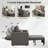 87''W 3-In-1 Convertible Sleeper Chair Bed, 3-Section Extra Length Adjustable Backrest  With 2 Cushions & Storage Bag-1712303262