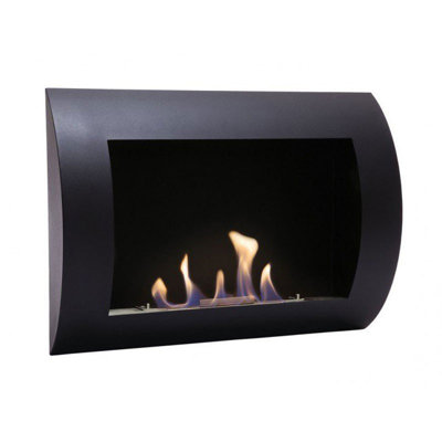 Scandi-Flames 60 cm W Black Bio-Ethanol Fireplace with 5.97 BTU