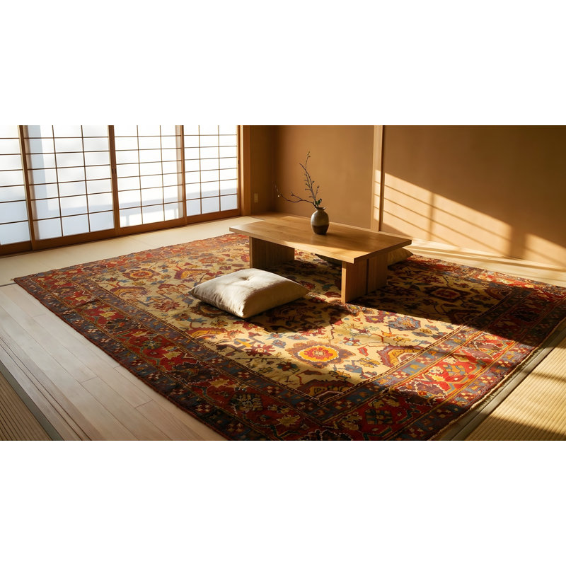 Late 19th Century Decorative Yellow Antique Turkish Oushak Room Size Rug