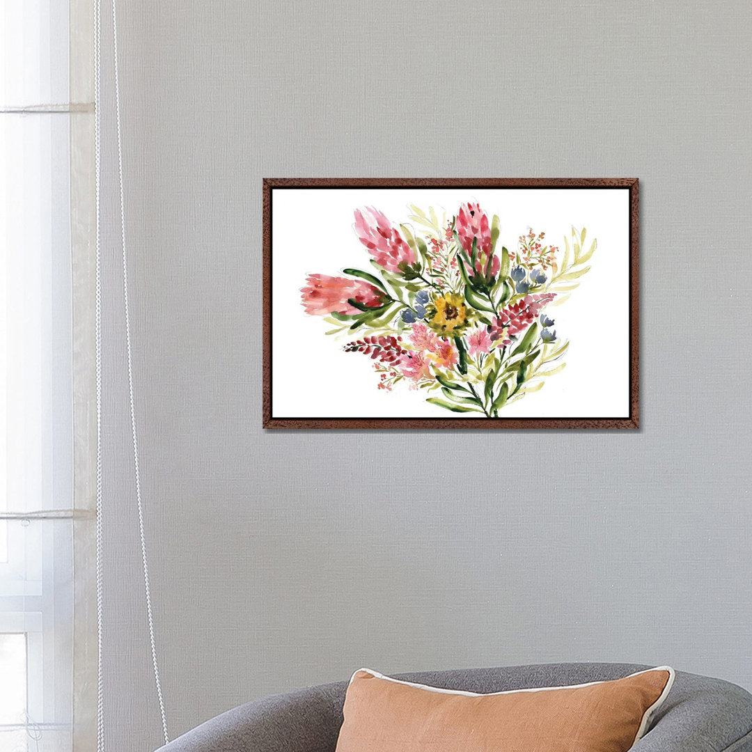 Protea Bouquet von Sara Berrenson - Galerie-verpackte Leinwand Giclée auf Leinwand