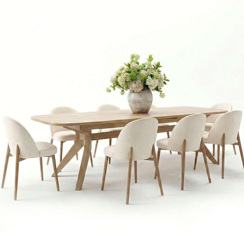 9-Piece Extendable Oak Dining Set