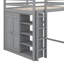 Lit mezzanine double avec tablettes et DEL-809838829