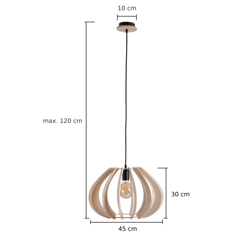 Weathers 1 - Light Single Pendant, Natural Wood