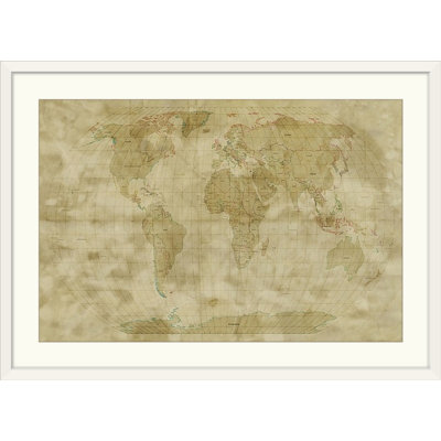 Francy " World Map Antique Style " by Michael Tompsett Graphic Art Print