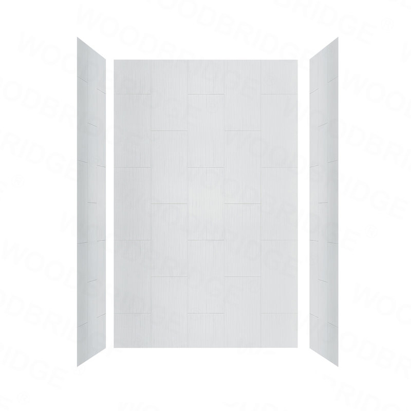 Solid Surface Shower & Tub Wall Panel, Surround, Quick Install, Cuttable, 0.138" thick, 96'' H x 60'' W x 32'' D, Matte Gray