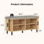 Banc de rangement pour chaussures avec portes coulissantes cannelées lisses, armoire de rangement de chaussures dissimulée à 2 niveaux