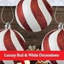 Red & White Candy Stripe Christmas Baubles Shatterproof Plastic Tree Decorations, 6 Pack-424042496
