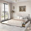 Grand lit plateforme tapissier avec lit gigogne simple et deux tiroirs